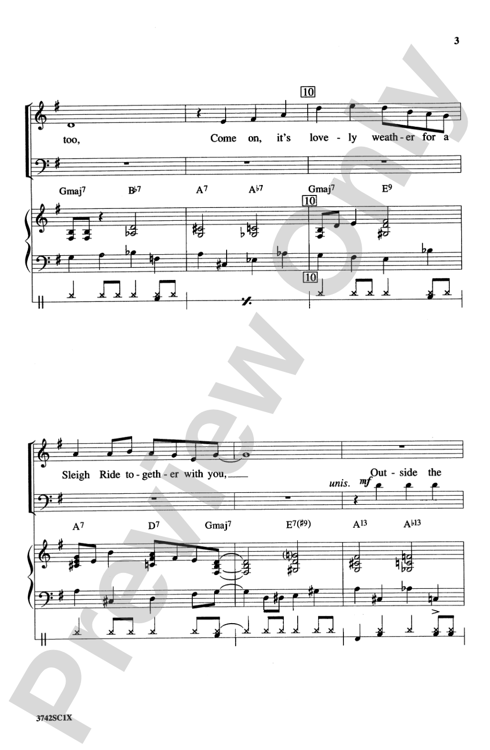 Sleigh Ride: SATB Choral Octavo