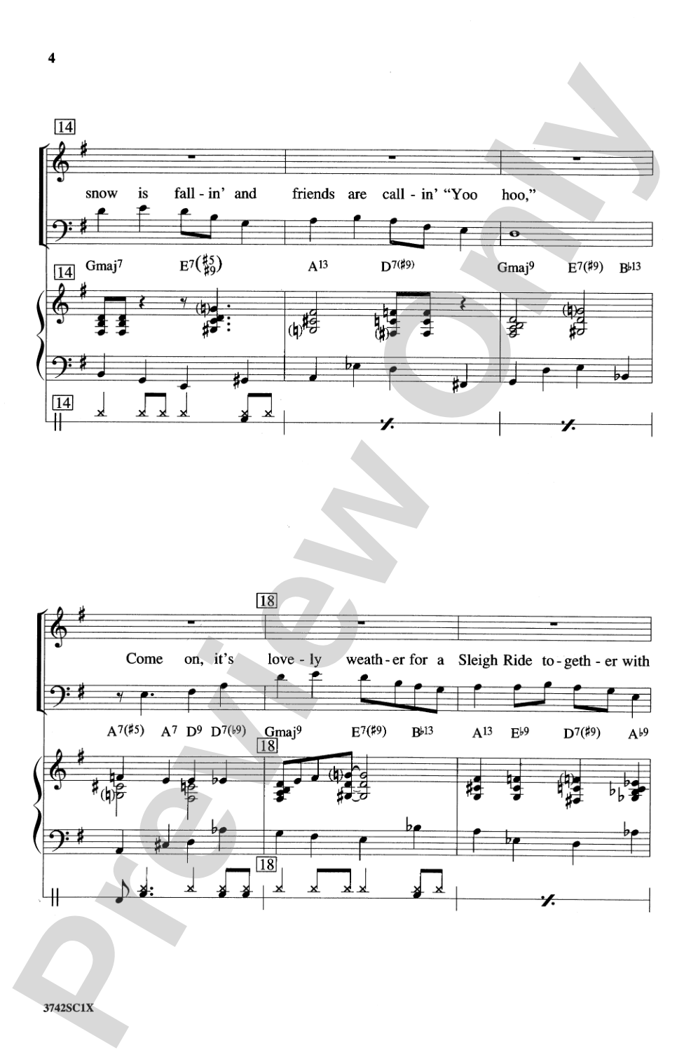 Sleigh Ride: SATB Choral Octavo