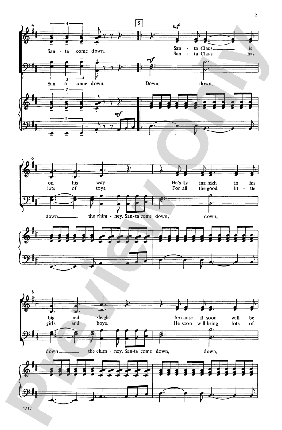 Down, Down the Chimney: SATB Choral Octavo
