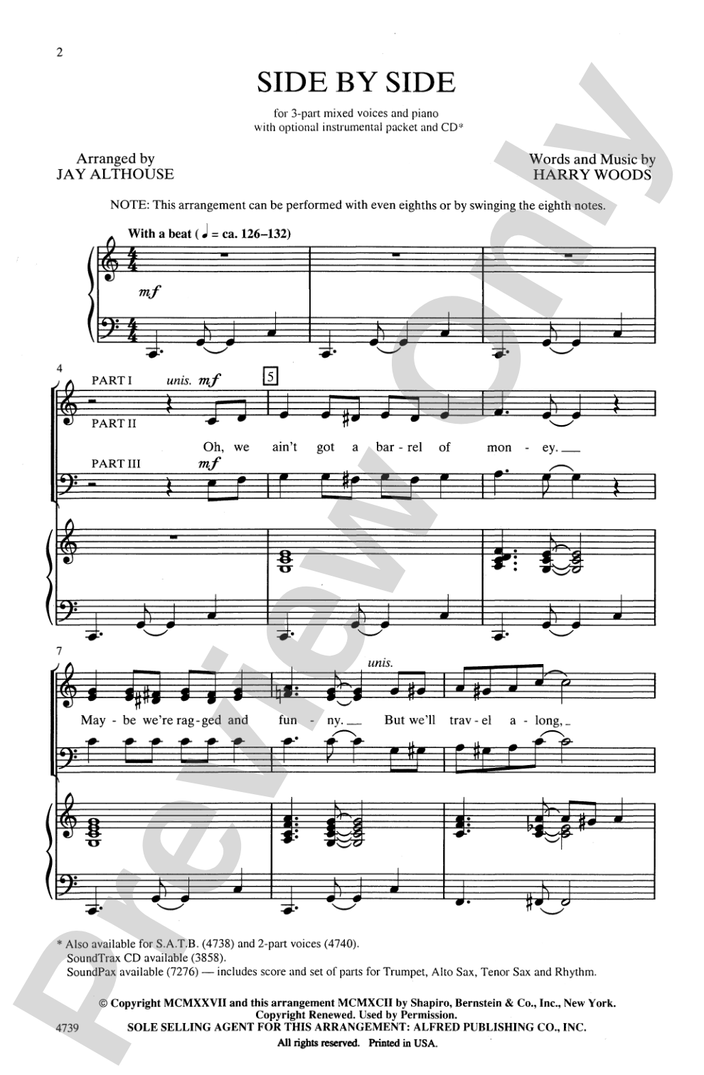 Side by Side: 3-Part Mixed Choral Octavo