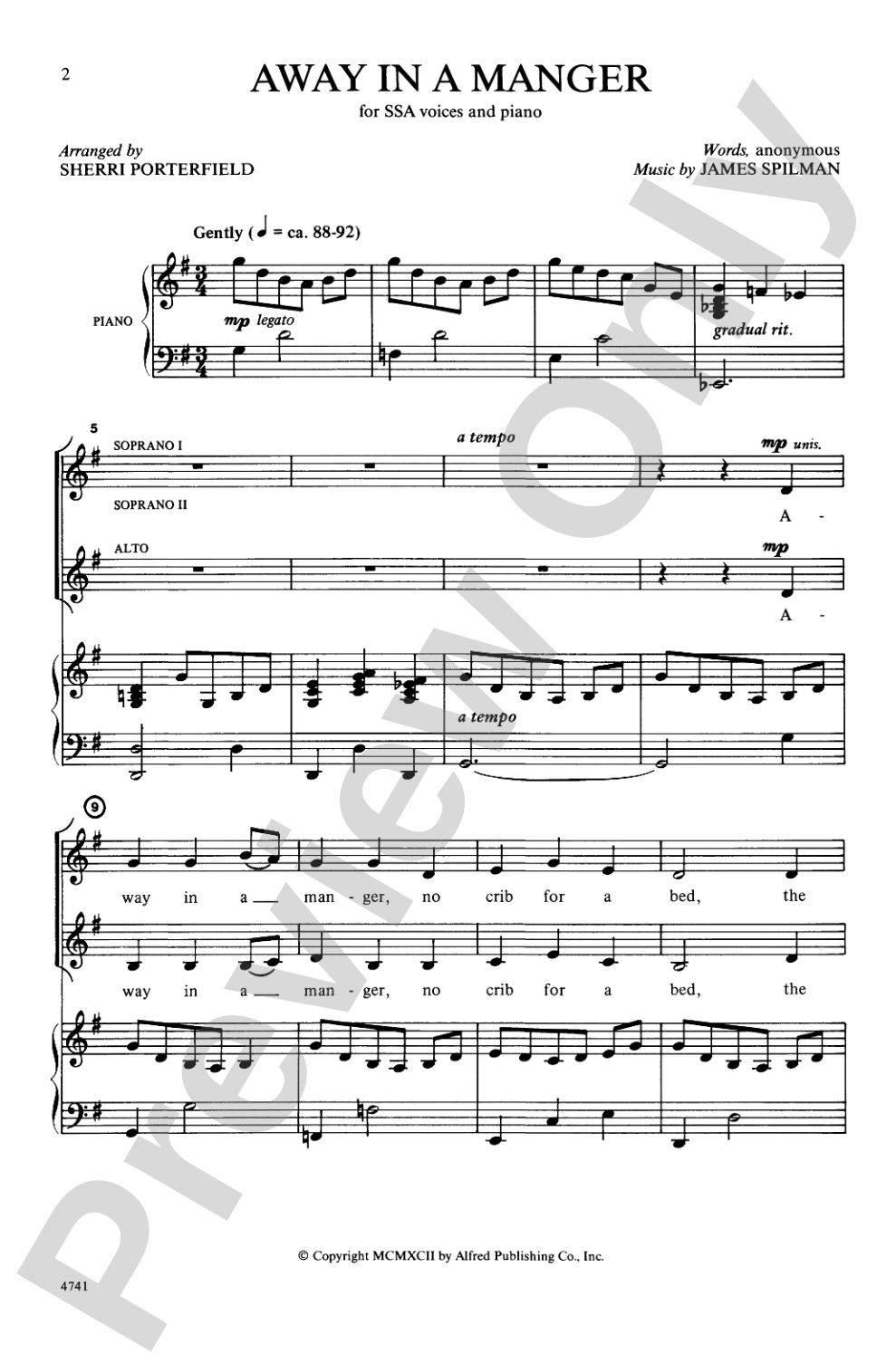 Away in a Manger: SSA Choral Octavo