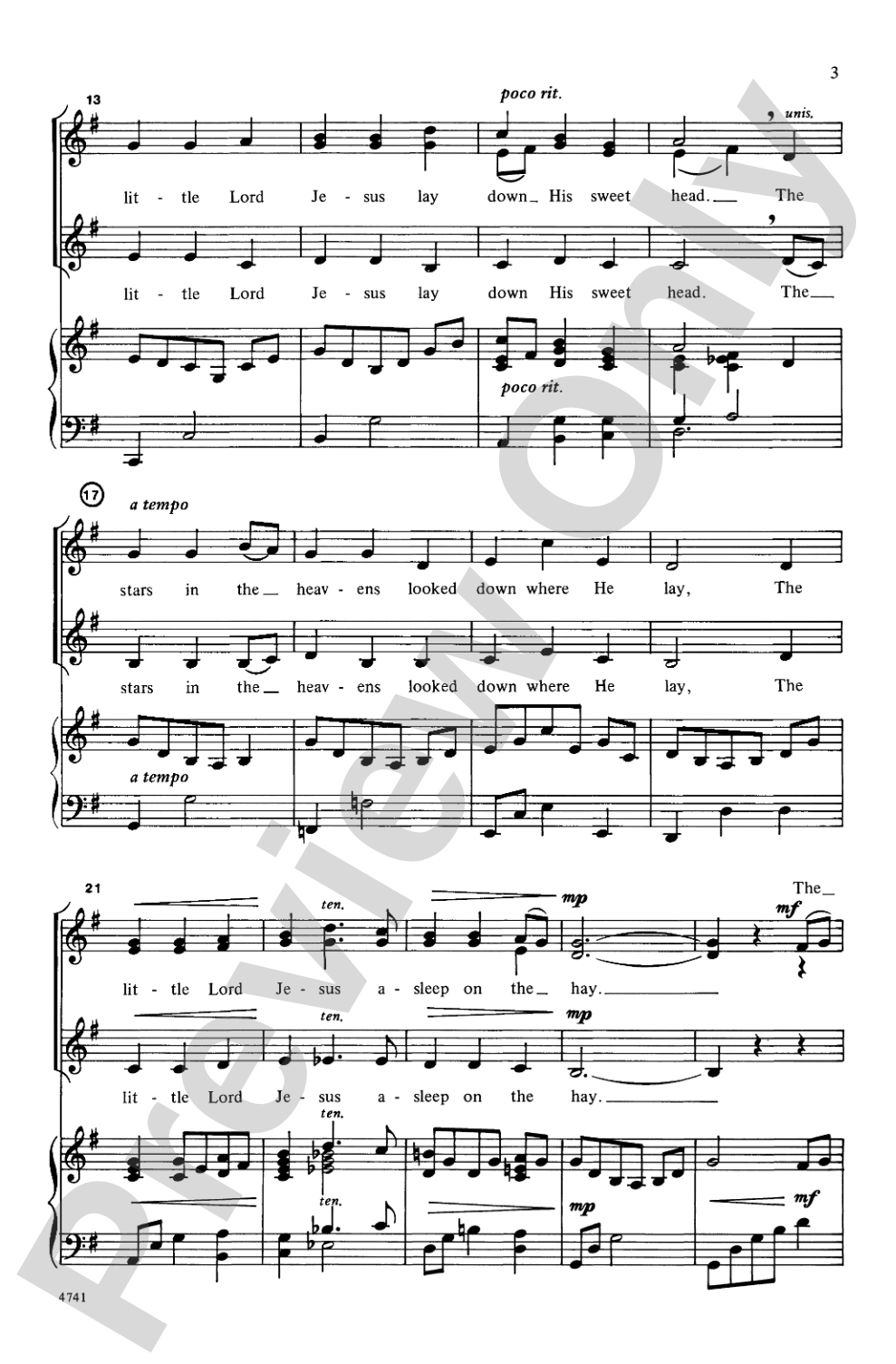 Away in a Manger: SSA Choral Octavo
