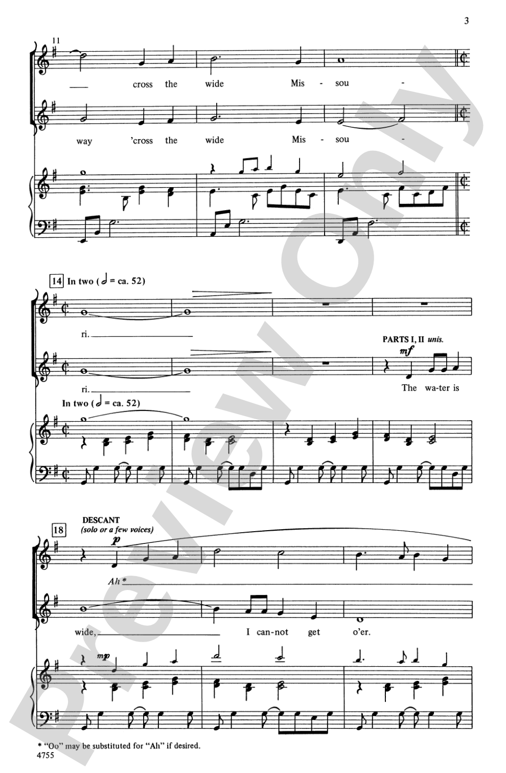 'Cross the Wide Missouri: 2-Part Choral Octavo