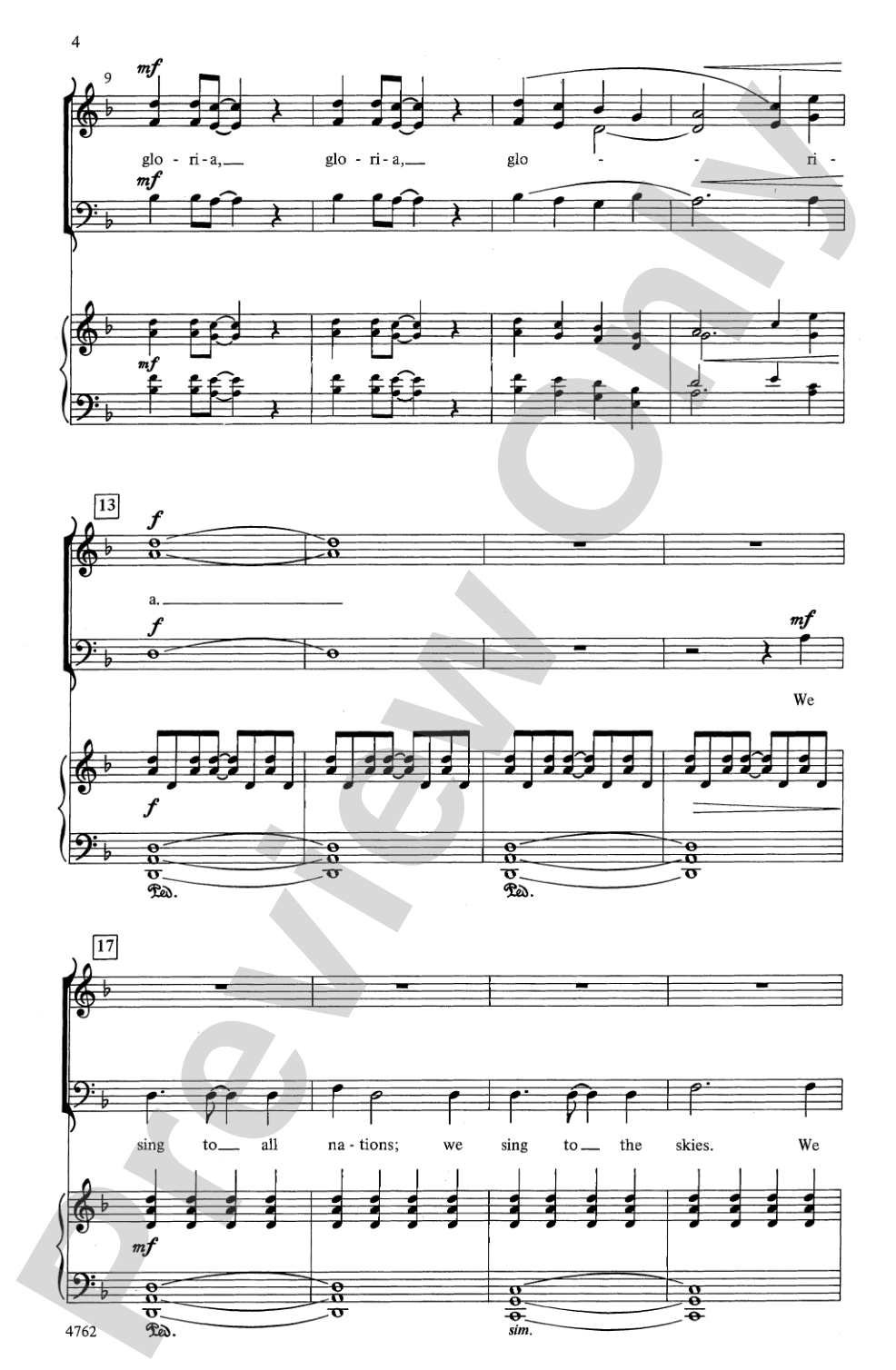 Gloria In Excelsis: SAB Choral Octavo