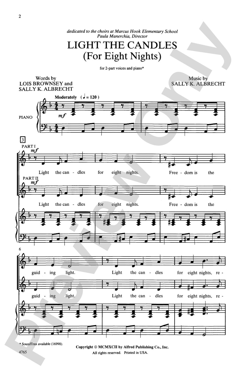 Light the Candles (for Eight Nights): 2-Part Choral Octavo
