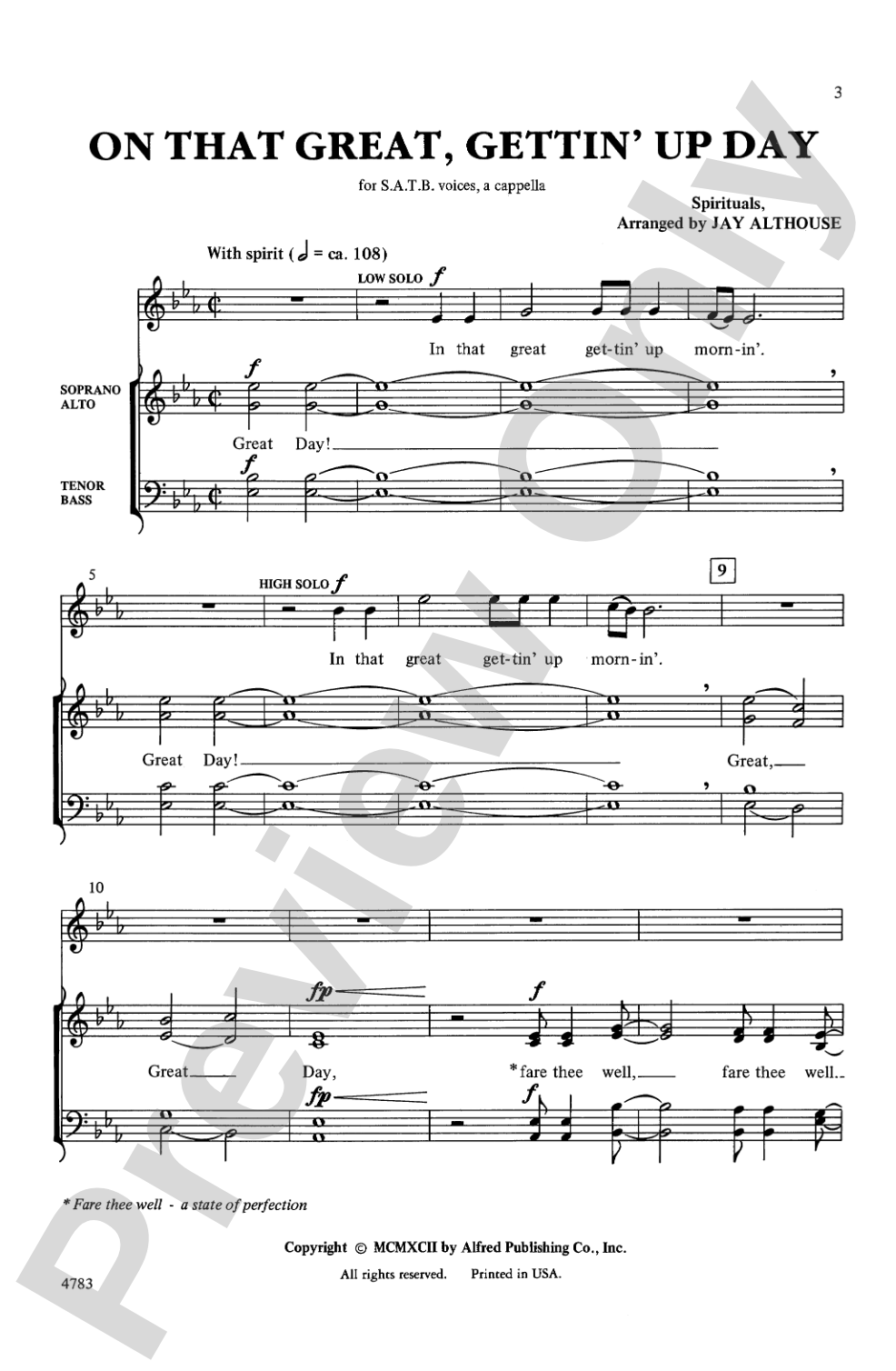 On That Great, Gettin' Up Day: SATB, <I>a cappella</I> Choral Octavo