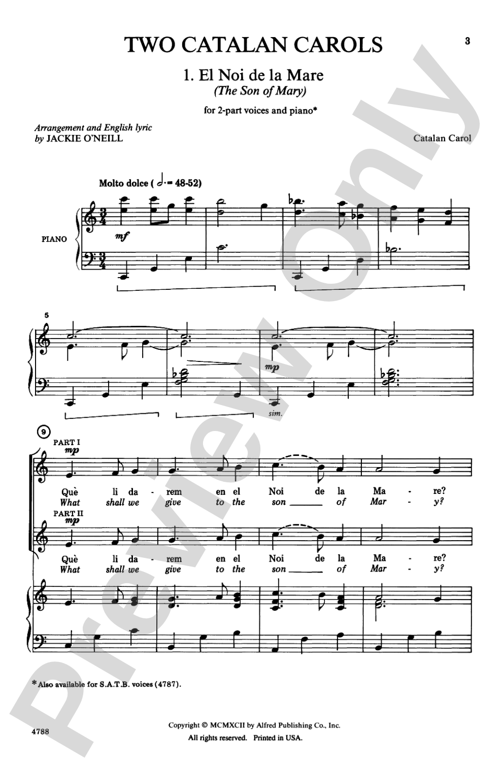 Two Catalan Carols: 2-Part Choral Octavo