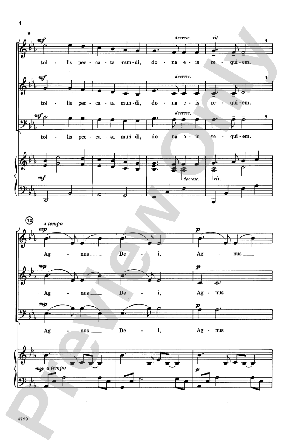 Pie Jesu: 3-Part Mixed Choral Octavo