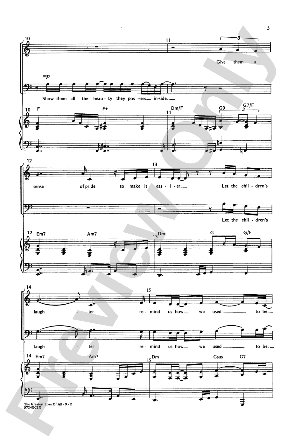 Greatest Love of All: SATB Choral Octavo