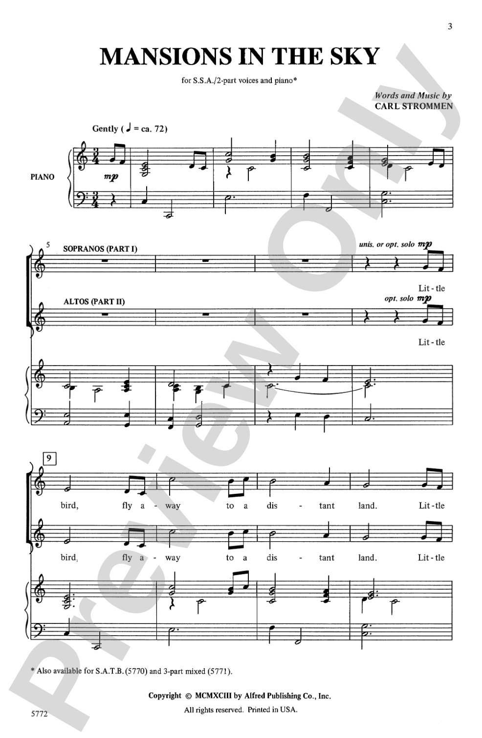Mansions in the Sky: 2-Part/SSA Choral Octavo