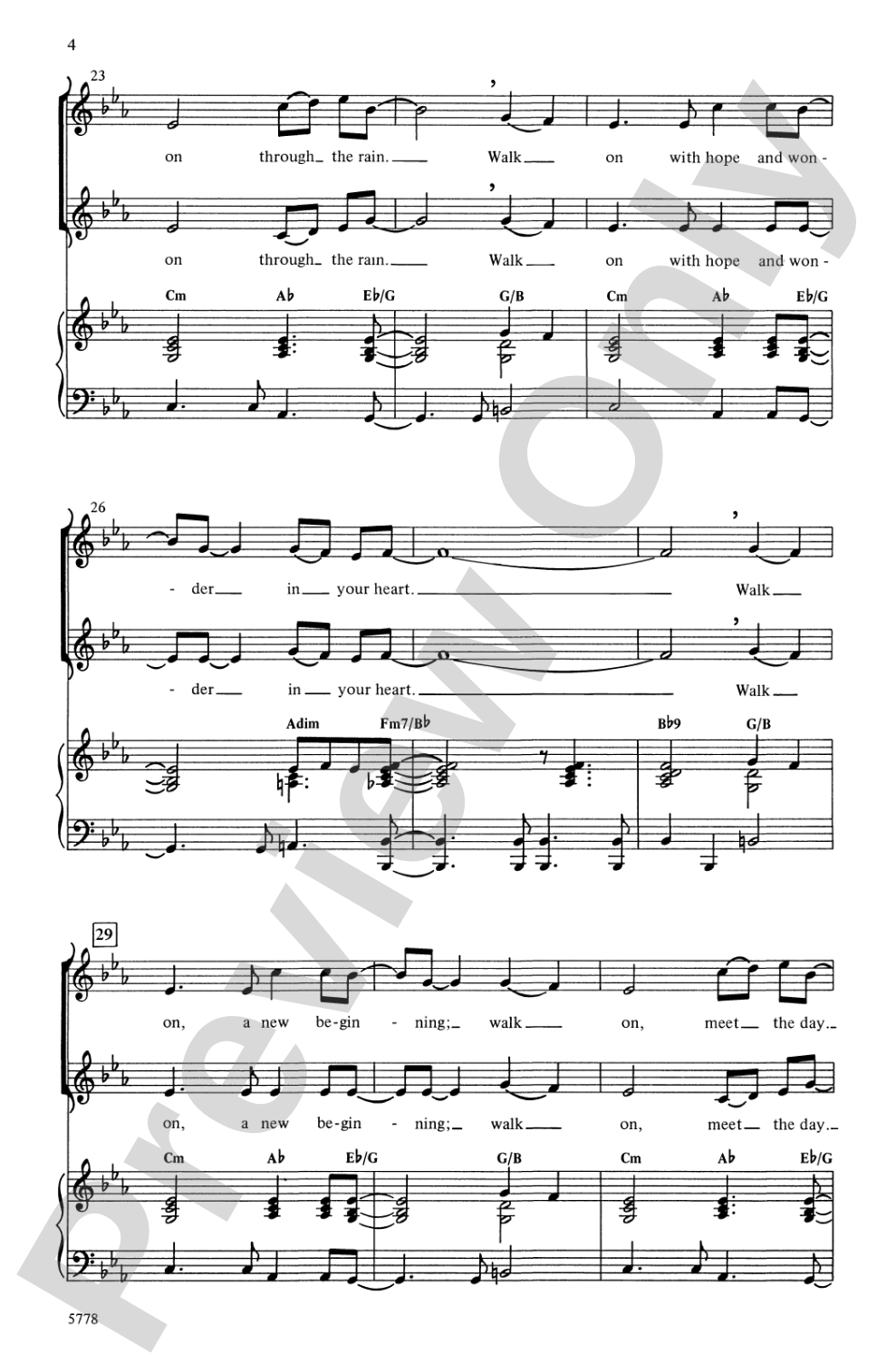 Walk On: 2-Part Choral Octavo