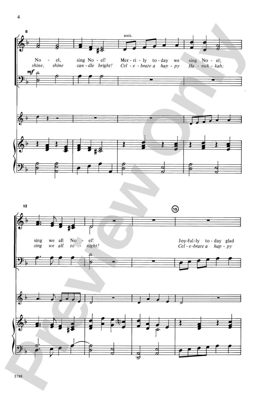 Merrily We Sing Noel (Celebrate a Happy Hanukkah): SAB Choral Octavo