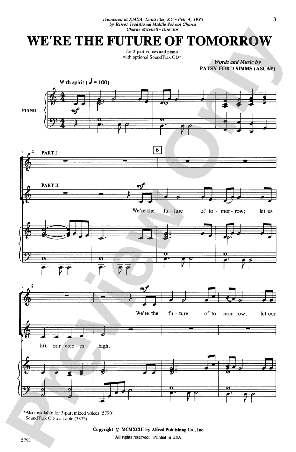 We're the Future of Tomorrow: 2-Part Choral Octavo