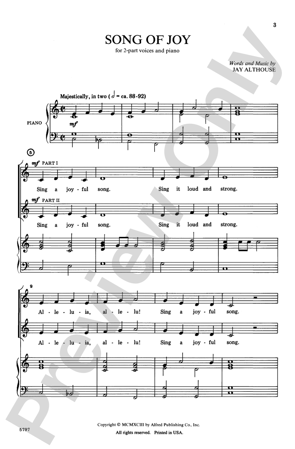 Song of Joy: 2-Part Choral Octavo