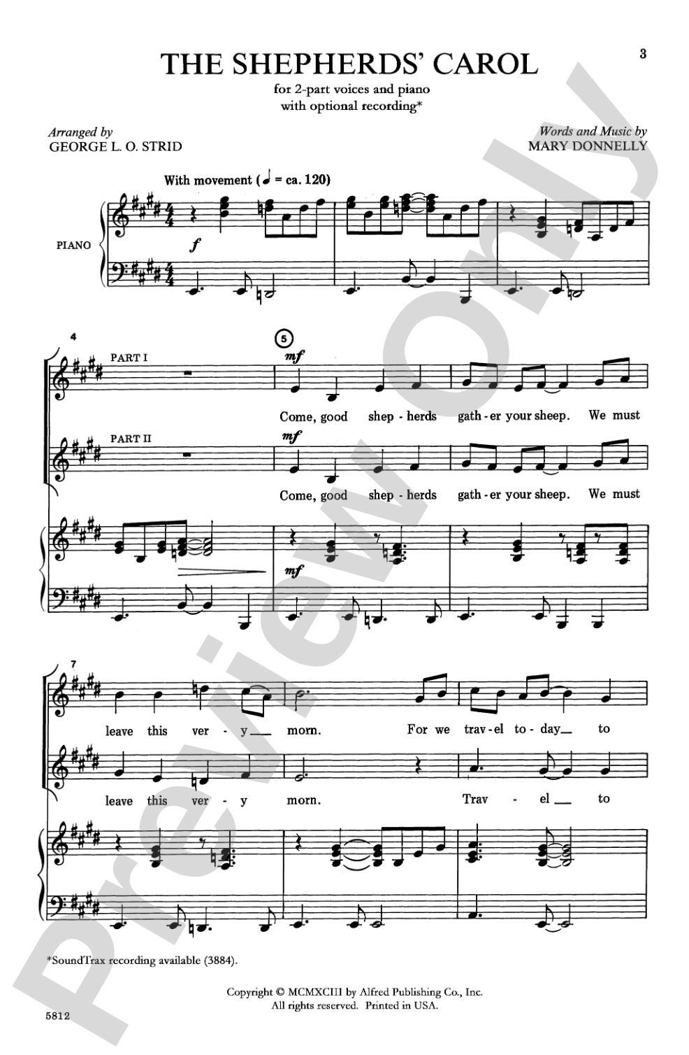 The Shepherd's Carol: 2-Part Choral Octavo