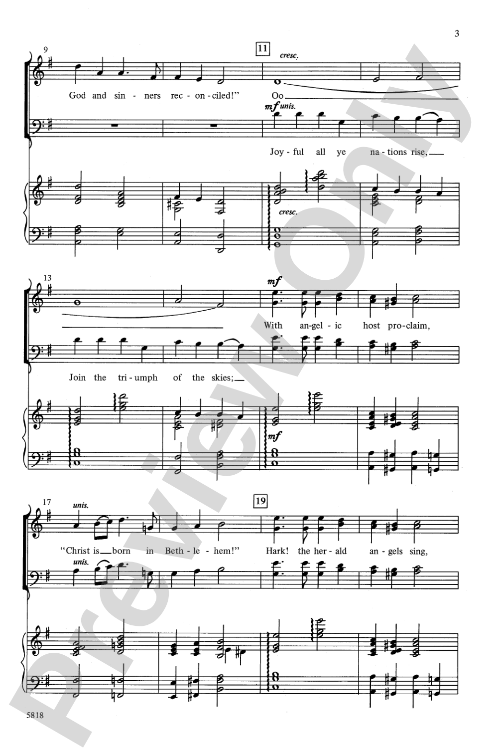 Hark! The Angels Sing on High: SATB Choral Octavo