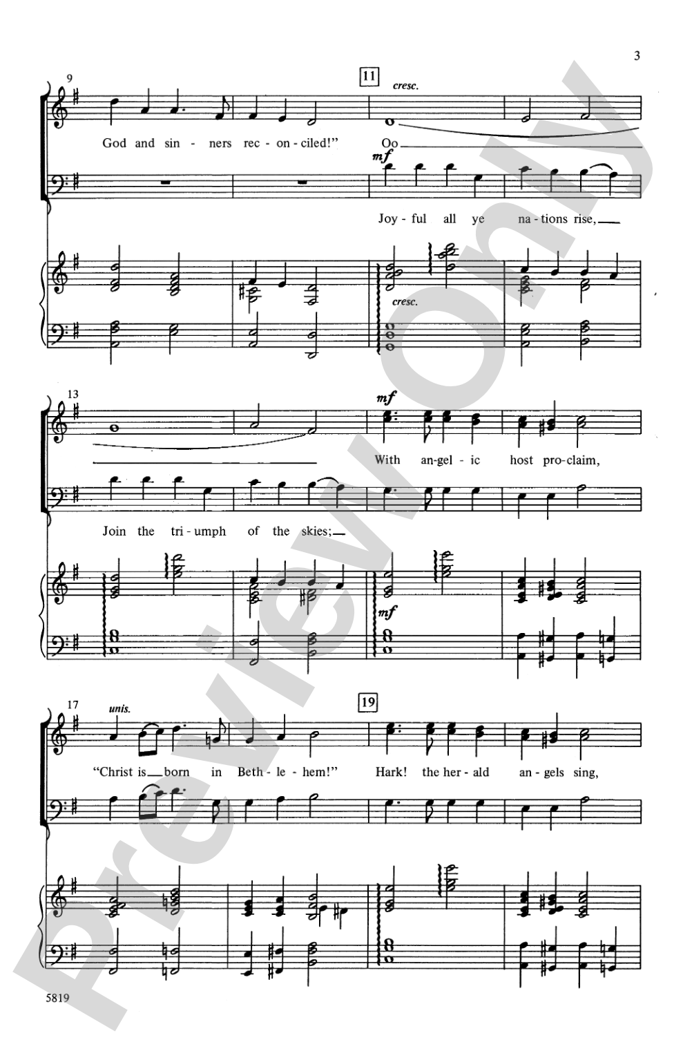 Hark! The Angels Sing on High: SAB Choral Octavo