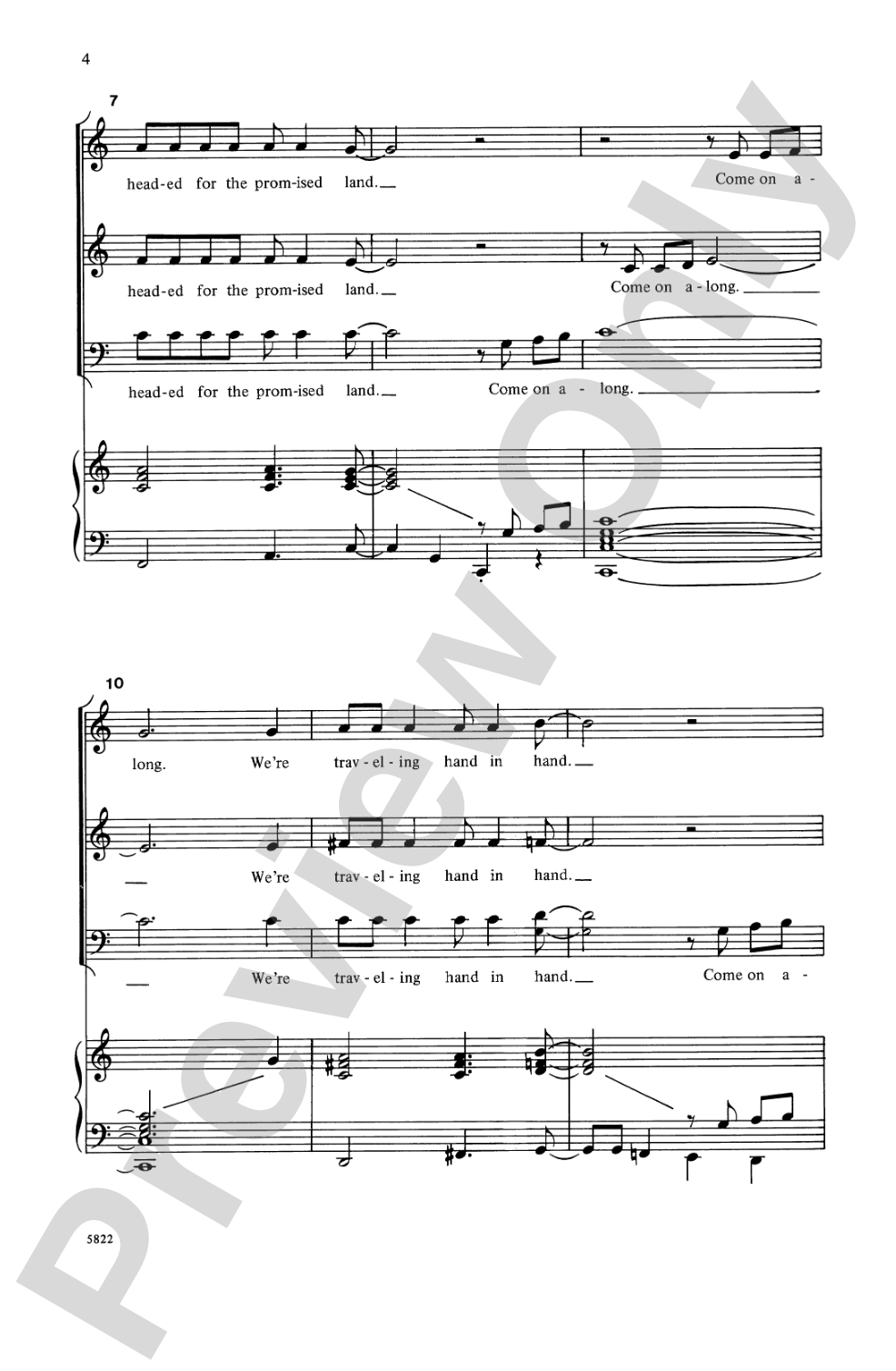 Headed for the Promised Land: 3-Part Mixed Choral Octavo