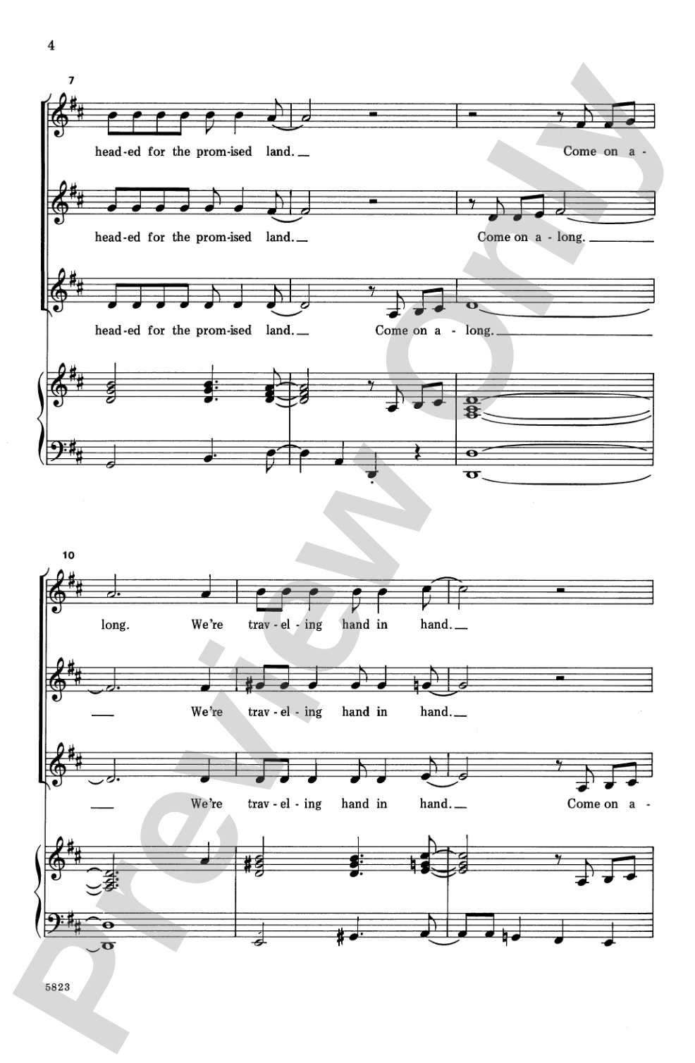 Headed for the Promised Land: SSA Choral Octavo