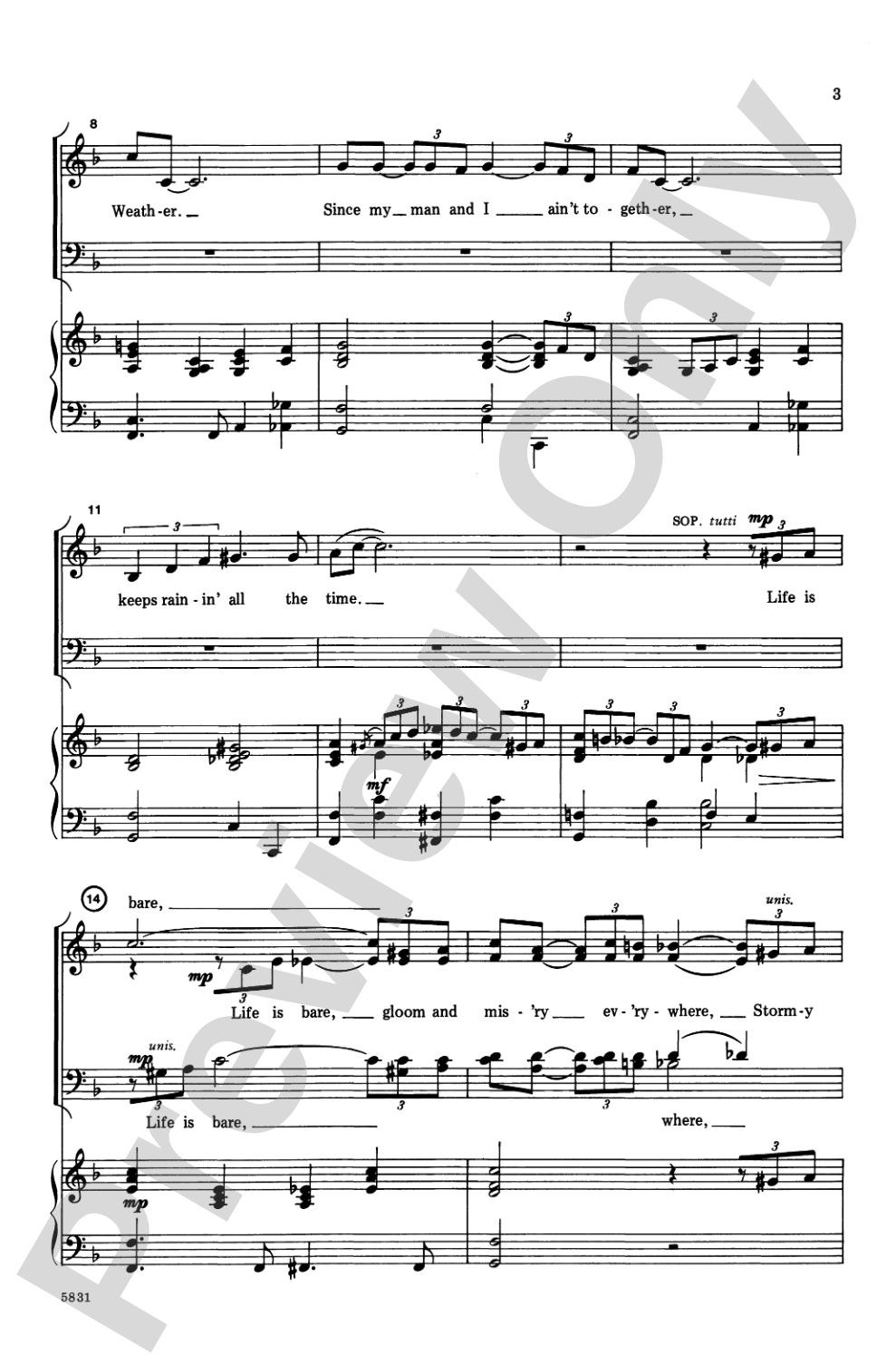 Stormy Weather: SATB Choral Octavo