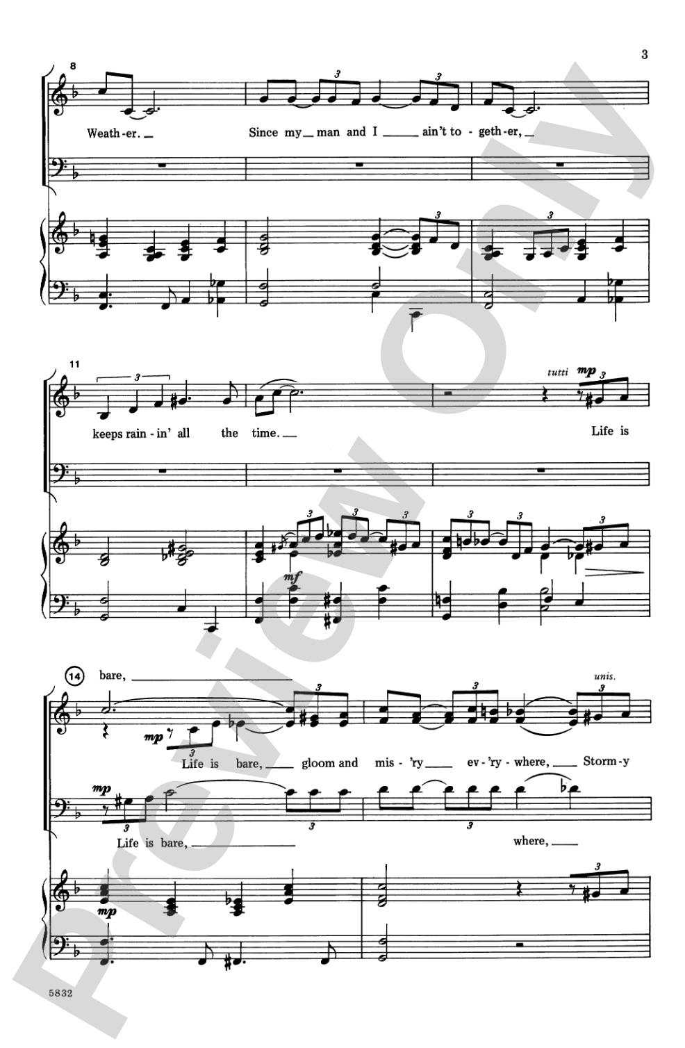 Stormy Weather: SAB Choral Octavo