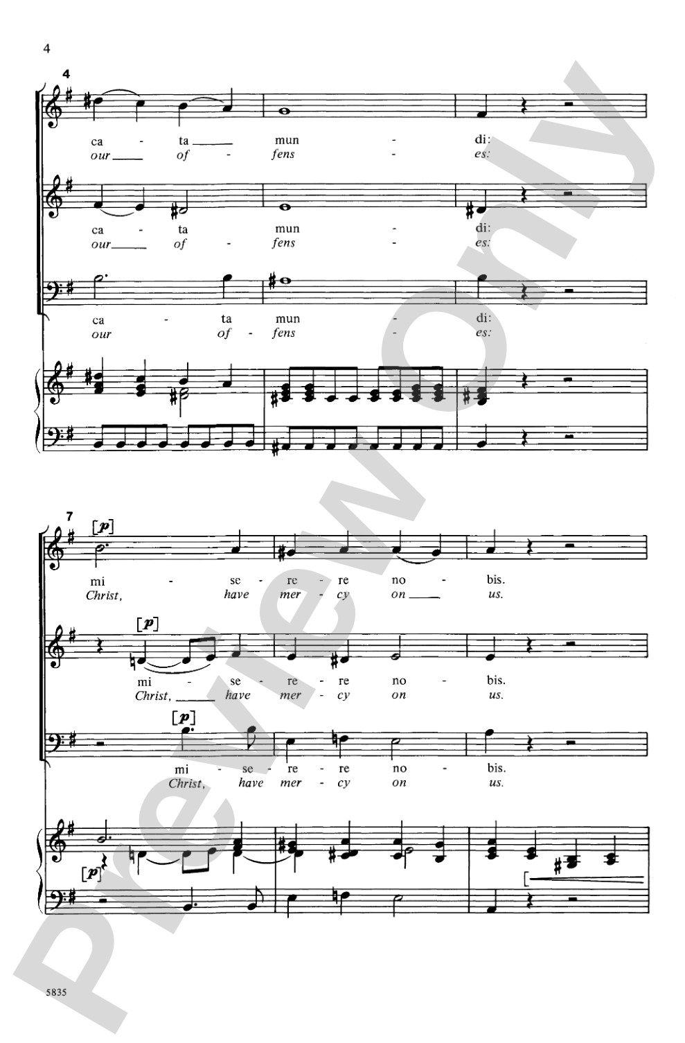 Agnus Dei (from <i>Missa Brevis in G</i>): SAB Choral Octavo