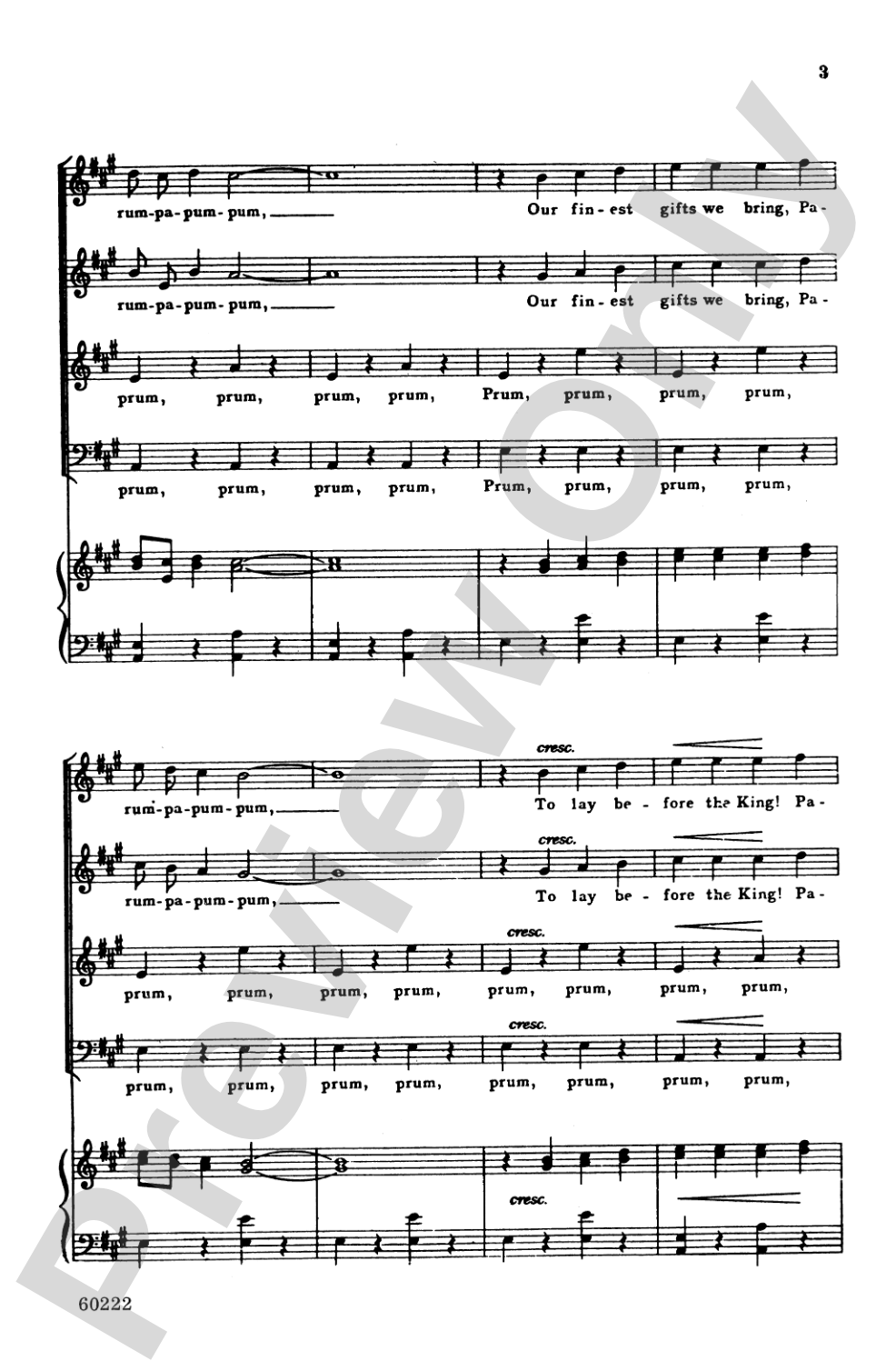 The Little Drummer Boy: SATB Choral Octavo