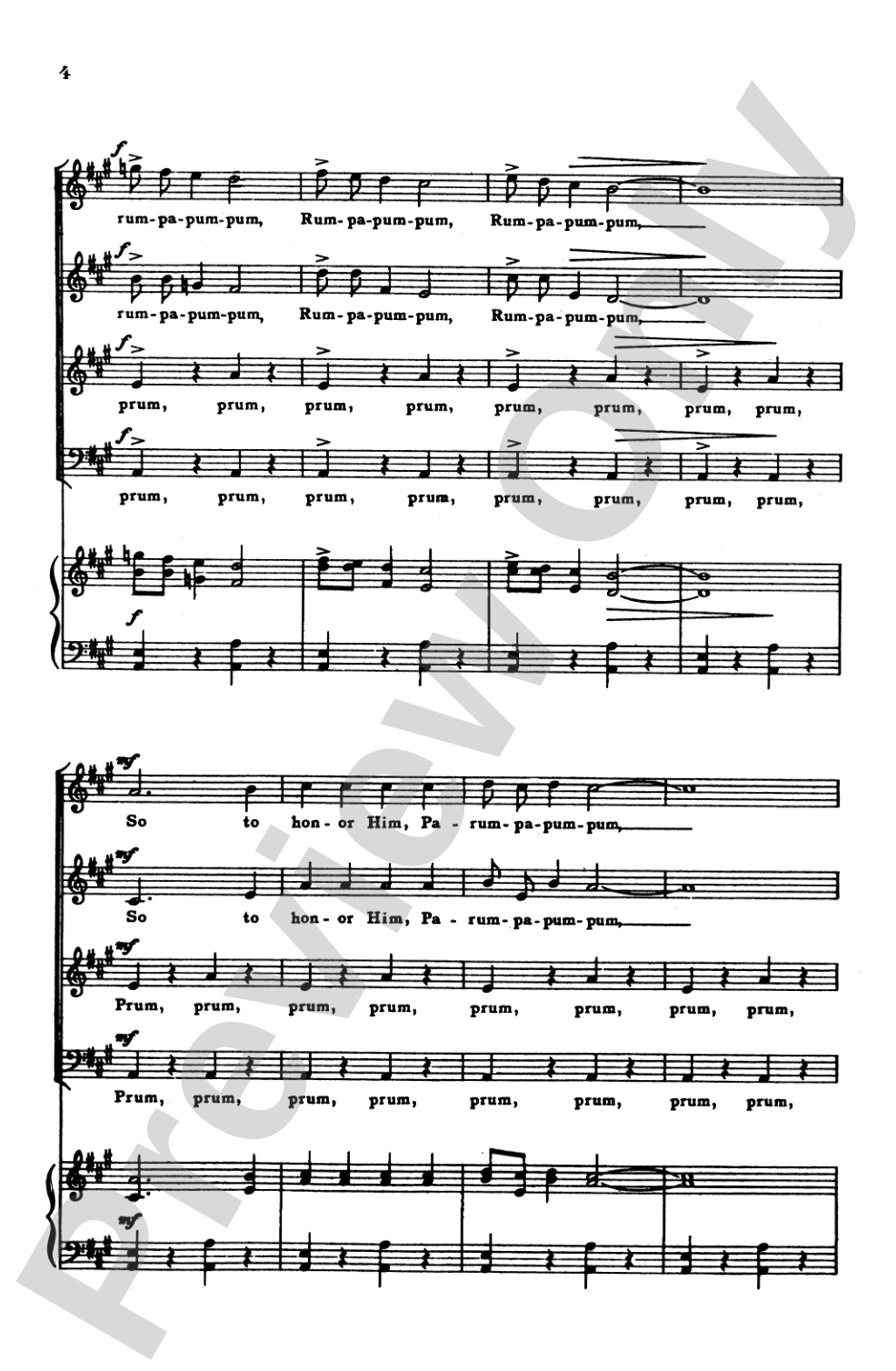 The Little Drummer Boy: SATB Choral Octavo
