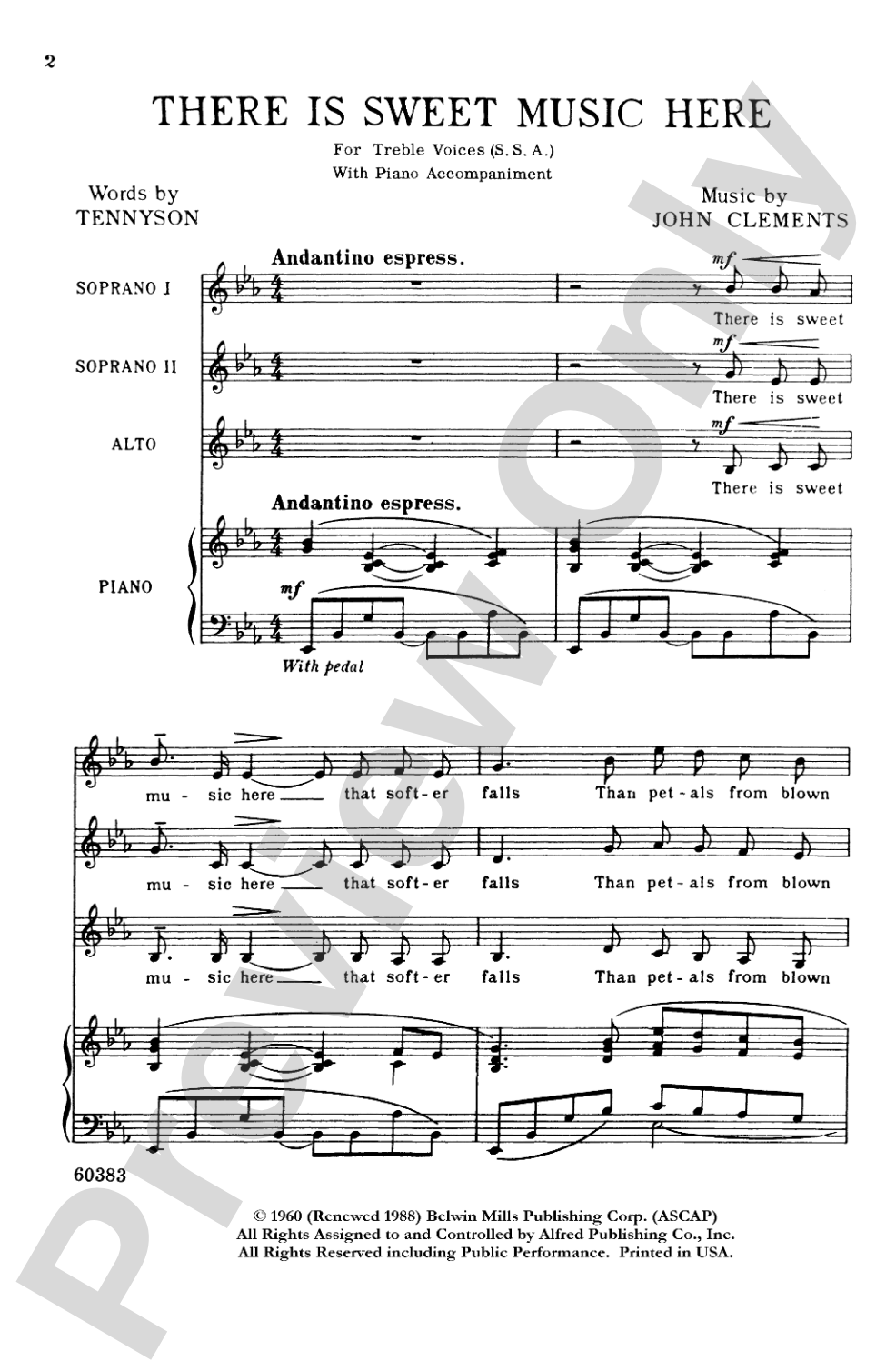 There Is Sweet Music Here: SSA Choral Octavo