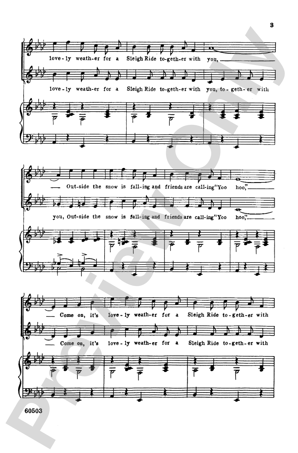 Sleigh Ride: SA Choral Octavo