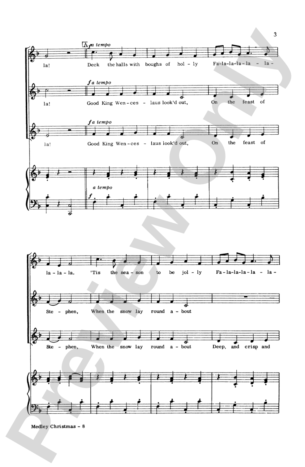 Medley Christmas: SSA Choral Octavo