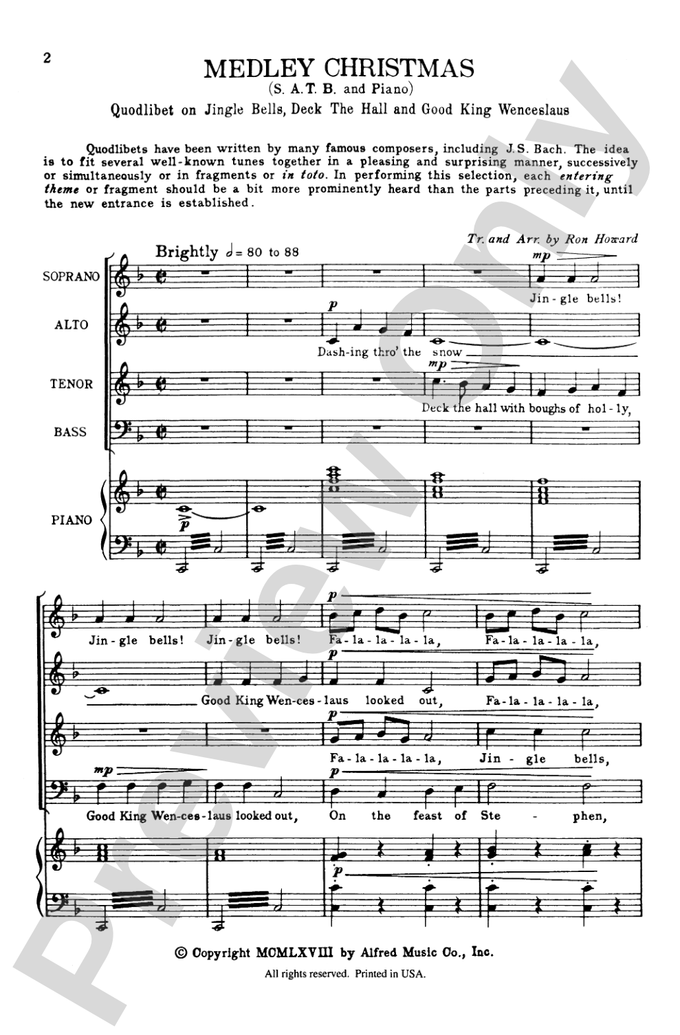 Medley Christmas: SATB Choral Octavo