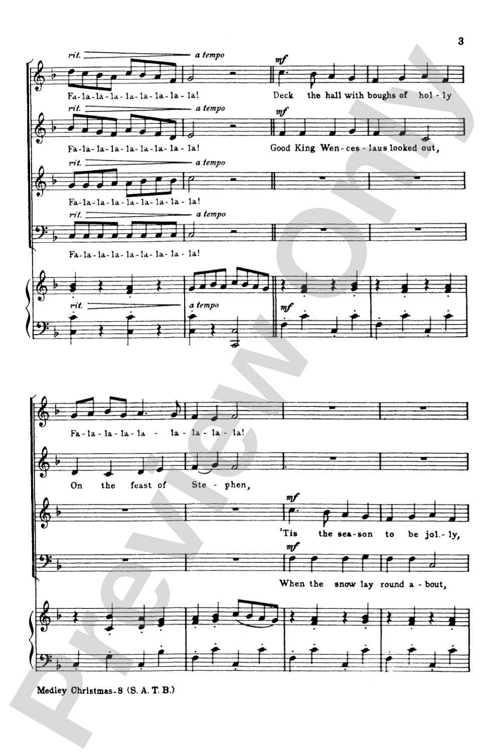Medley Christmas: SATB Choral Octavo