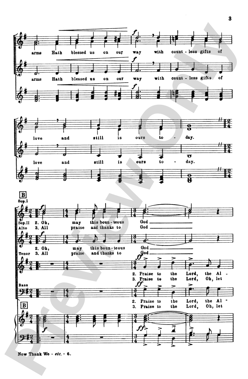 Now Thank We All Our God and Praise to the Lord, the Almighty: SSATB Choral Octavo