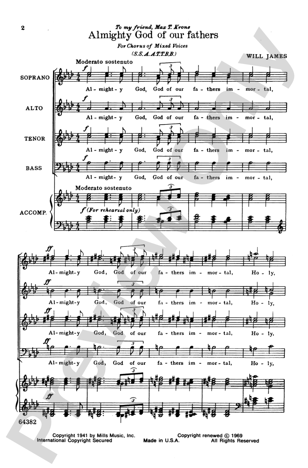 Almighty God of Our Fathers: SSAATTBB, <I>a cappella</I> Choral Octavo