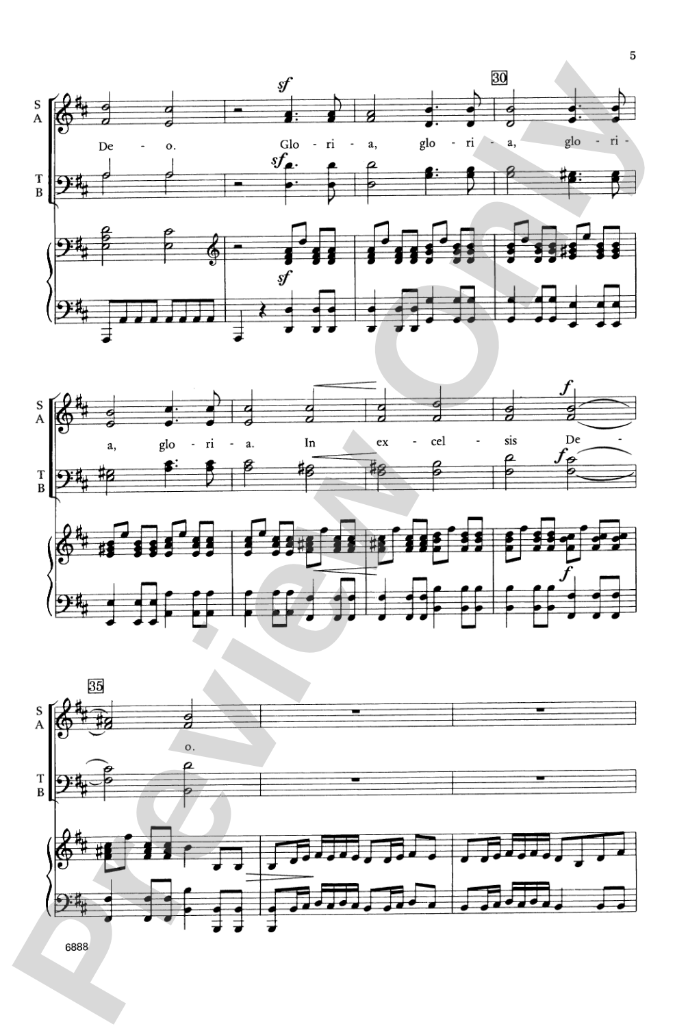 Gloria, Selections from (3 movements): SATB Choral Octavo