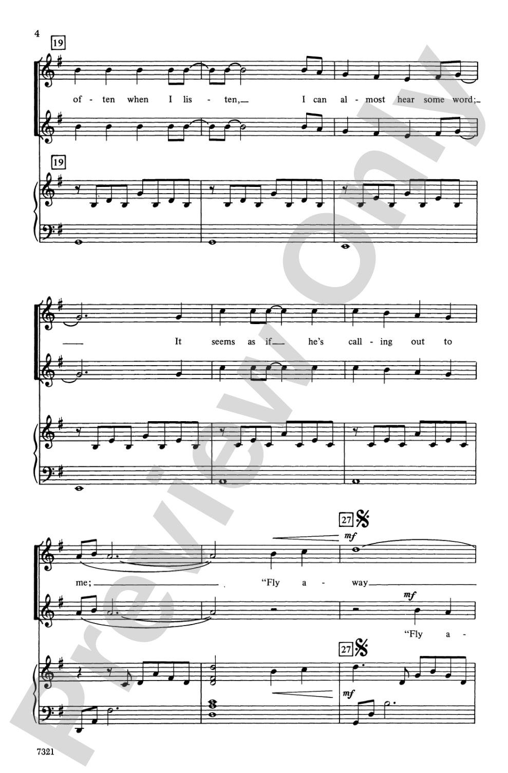 Fly Away: 2-Part Choral Octavo