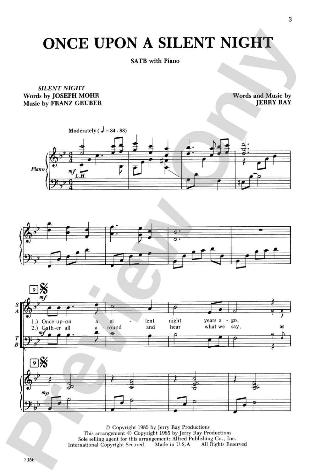 Once Upon a Silent Night: SATB Choral Octavo