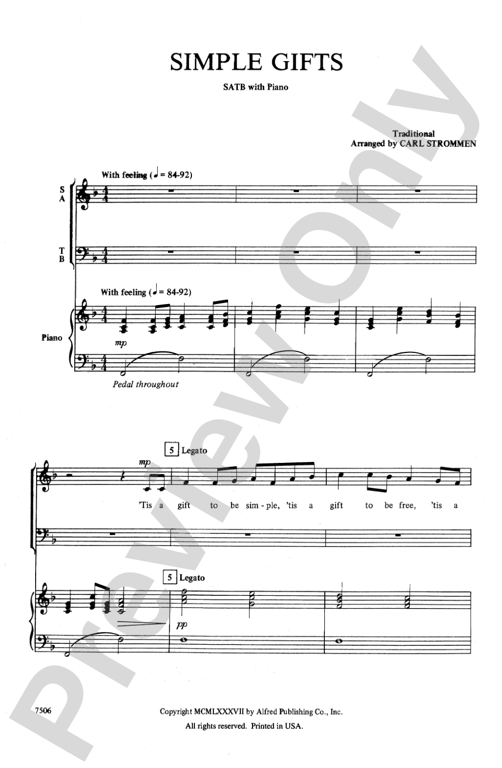 Simple Gifts: SATB Choral Octavo