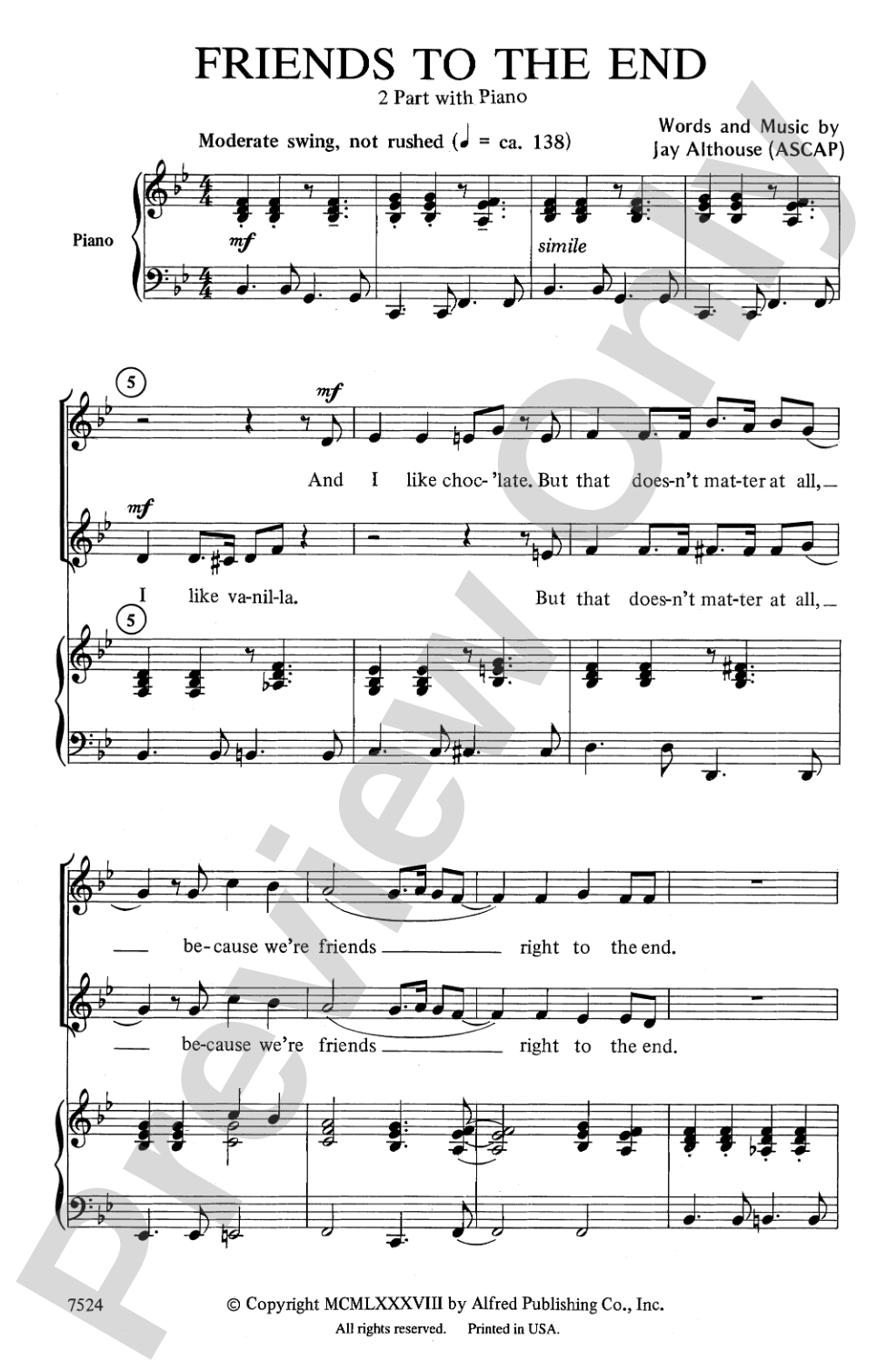 Friends to the End: 2-Part Choral Octavo