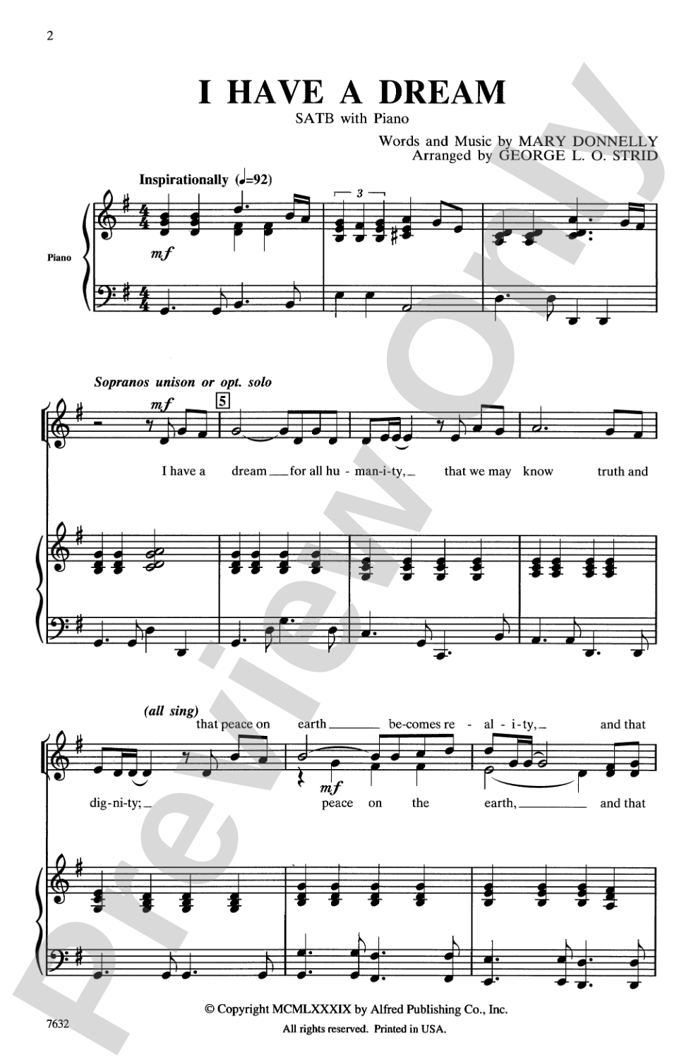 I Have a Dream: SATB Choral Octavo