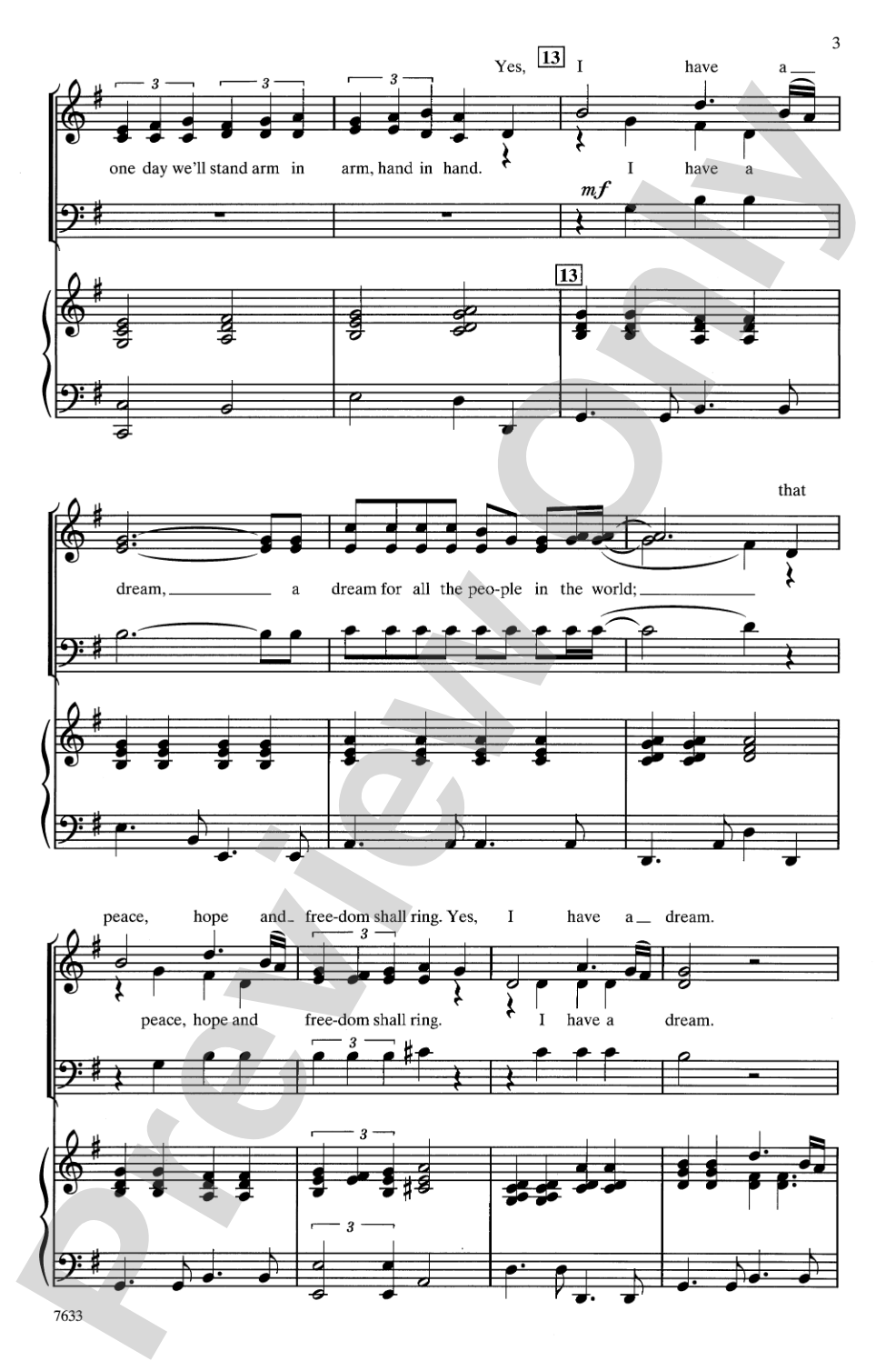 I Have a Dream: 3-Part Mixed, etc. Choral Octavo