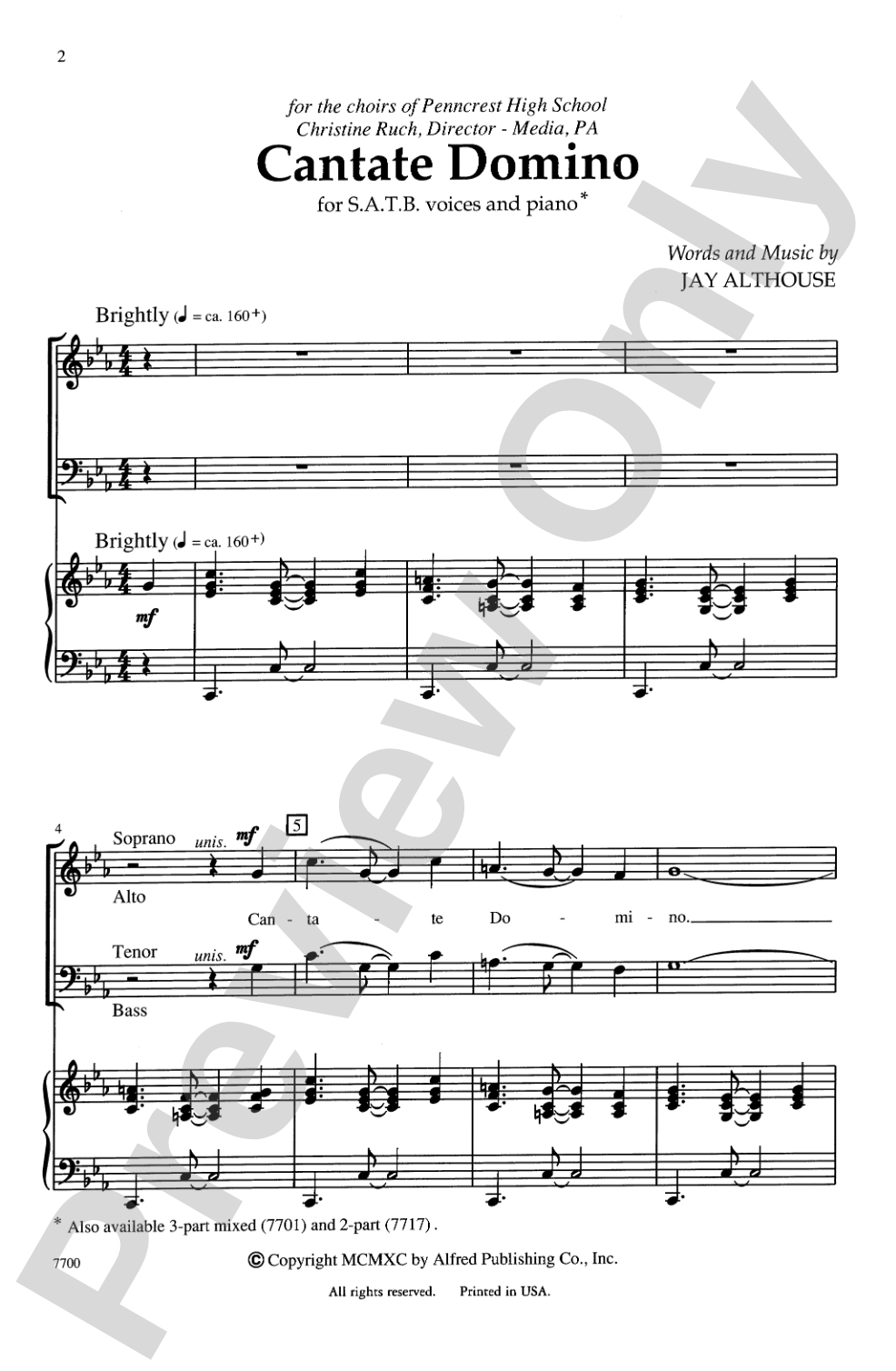 Cantate Domino: SATB Choral Octavo