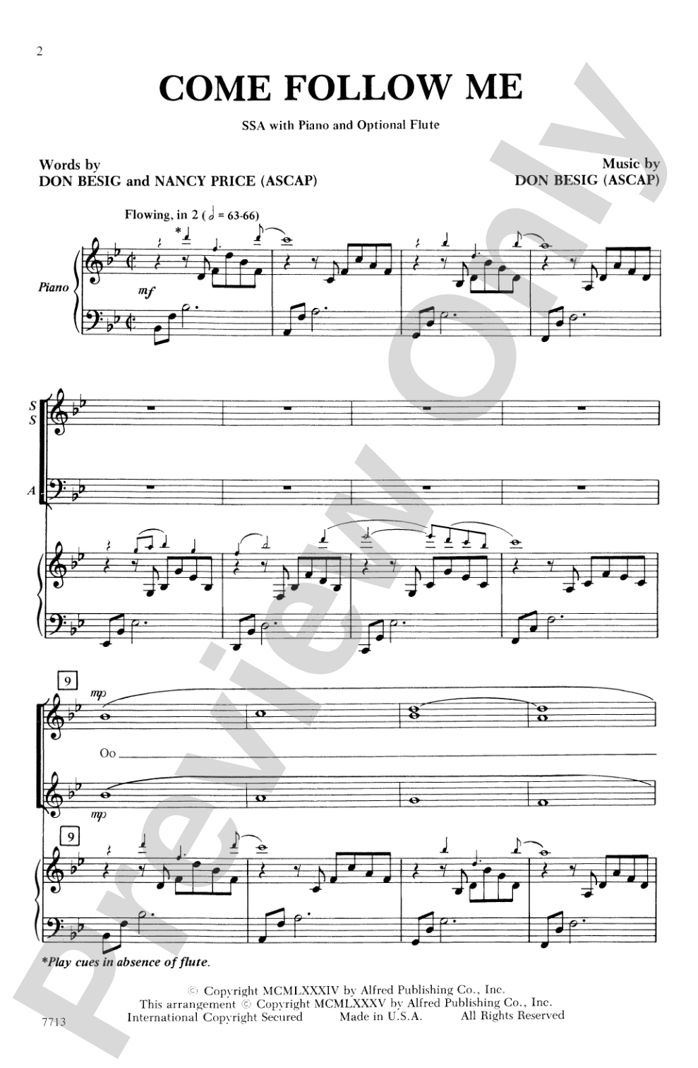 Come Follow Me: SSA Choral Octavo