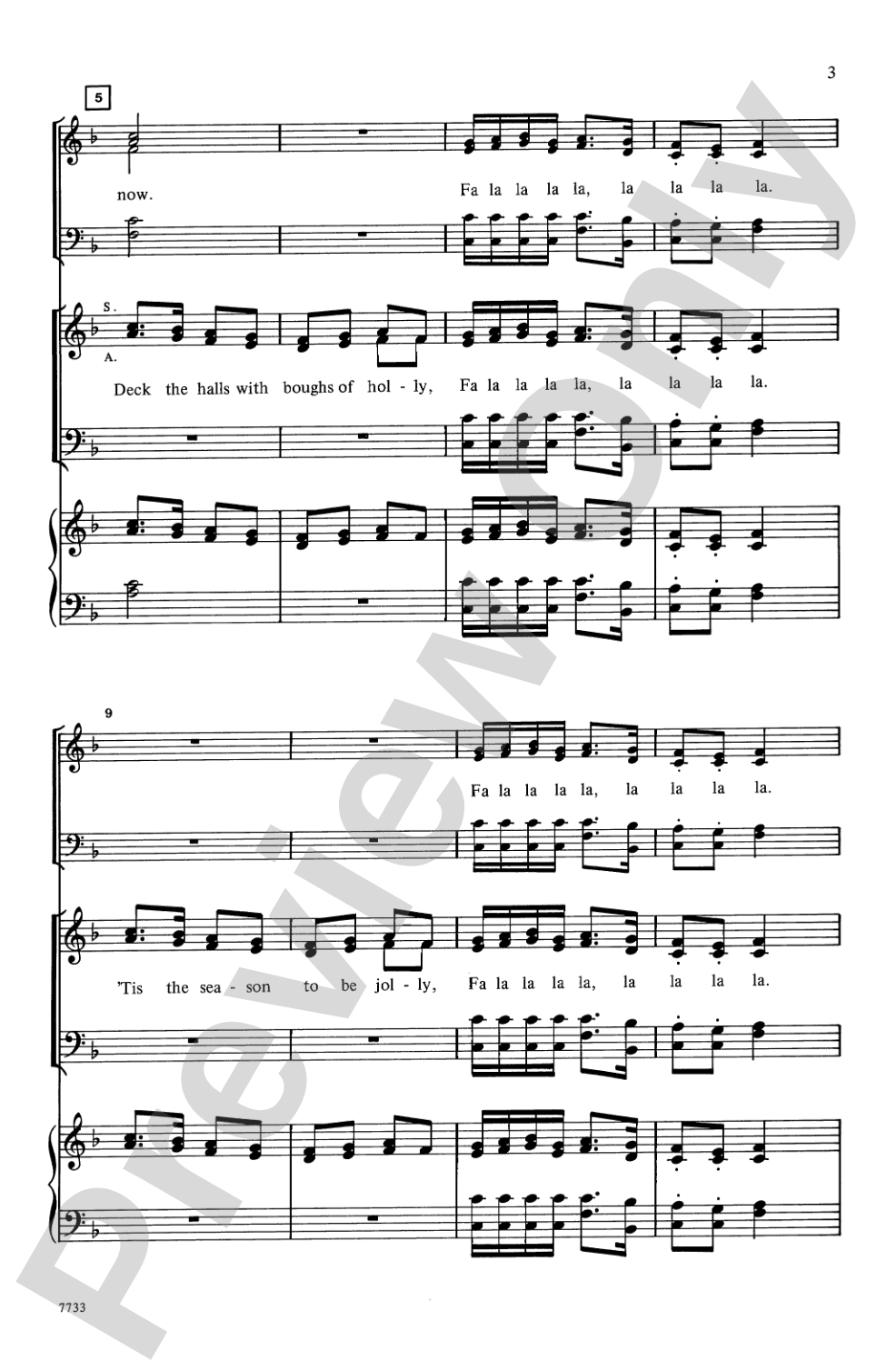 Deck the Halls: SATB (with Echo Quintet), <I>a cappella</I> Choral Octavo