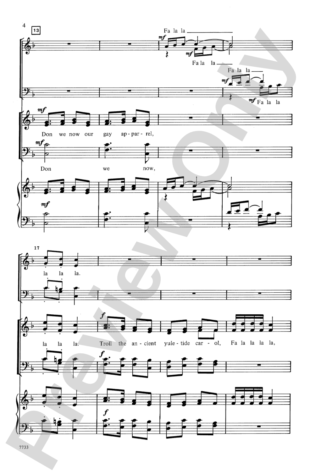 Deck the Halls: SATB (with Echo Quintet), <I>a cappella</I> Choral Octavo