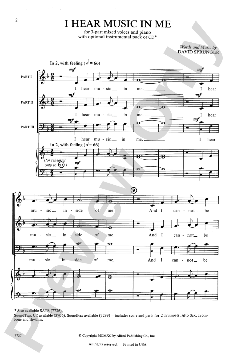 I Hear Music in Me: 3-Part Mixed Choral Octavo
