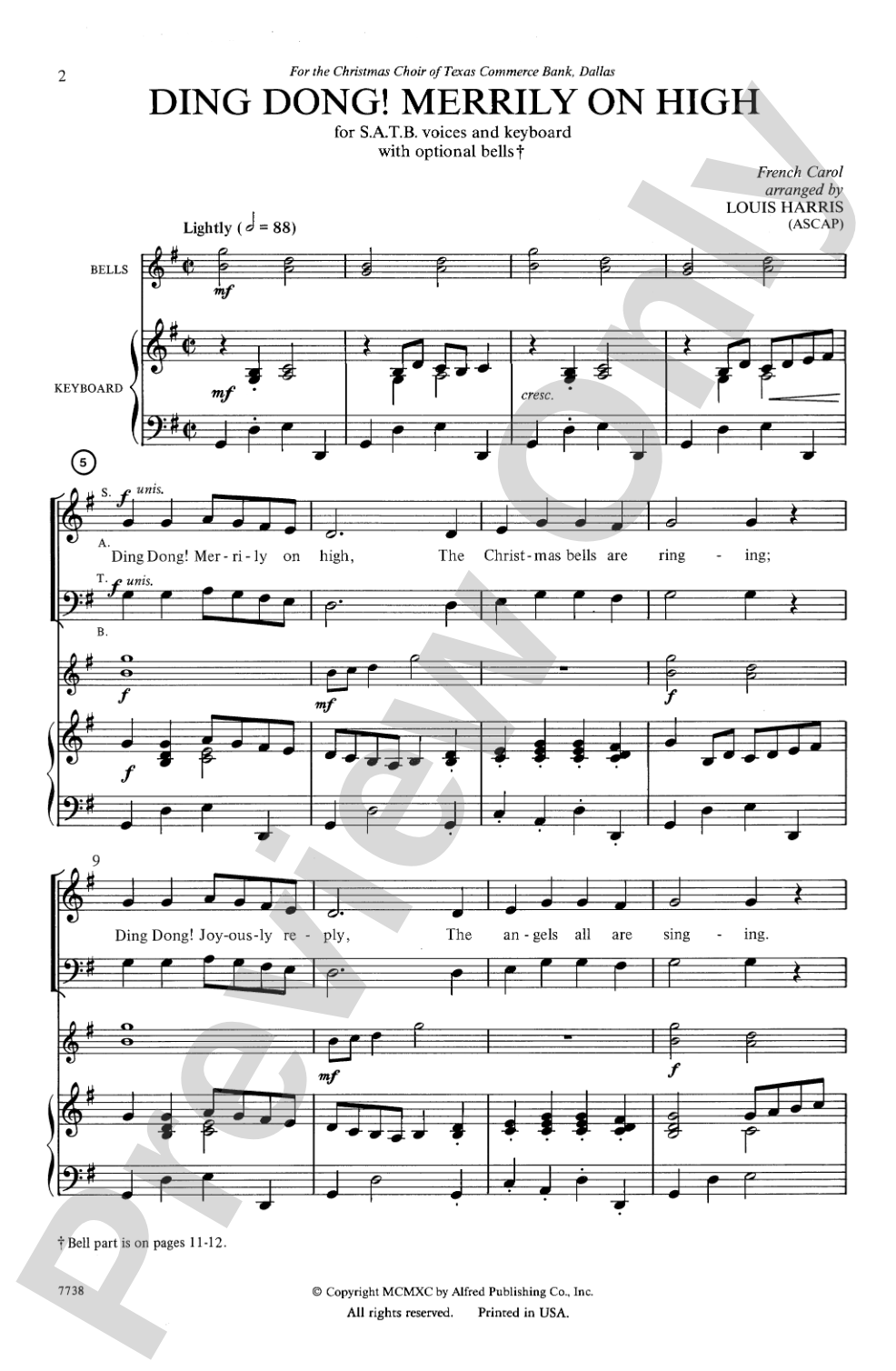 Ding Dong! Merrily on High: SATB Choral Octavo
