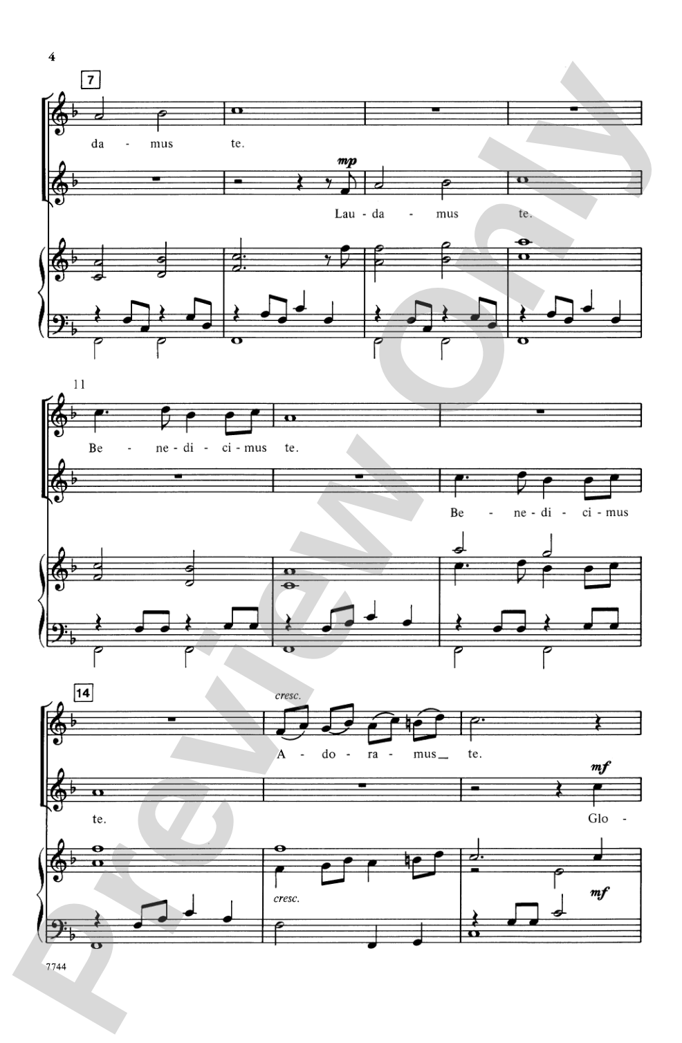 Laudamus Te (from <i>Gloria</i>): 2-Part Choral Octavo