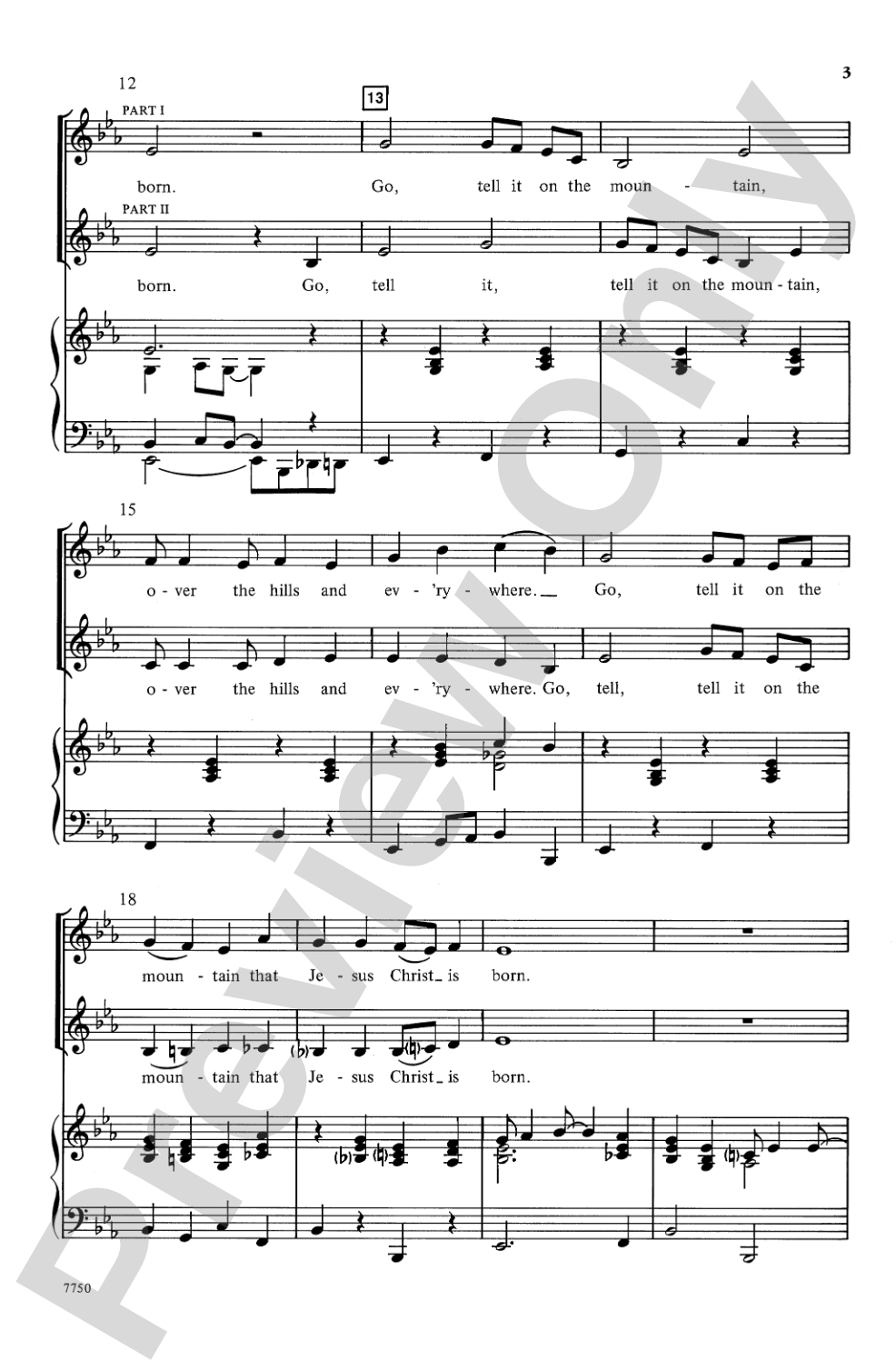 Go Tell It on the Mountain: 2-Part Choral Octavo